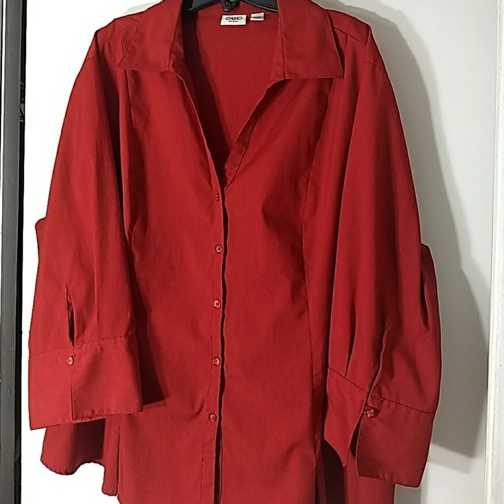 Red Cato 3/4 sleeve Blouse size 22/24